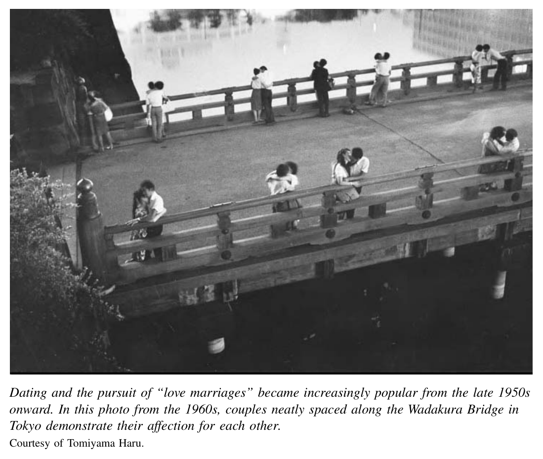 自20世纪50年代末起，约会与追求“恋爱结婚”变得越来越普遍